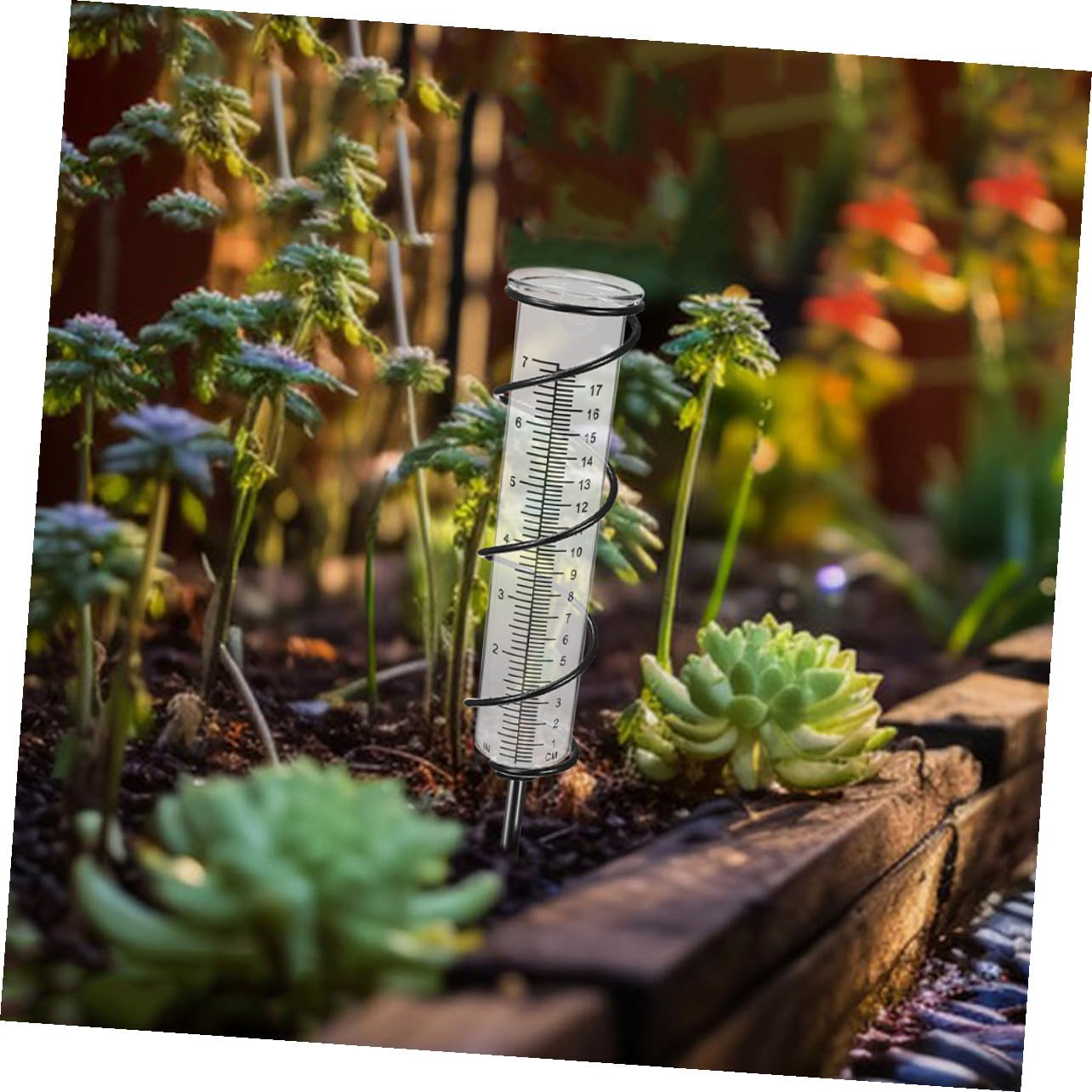 2Pcs Plastic Rain Gauge Tubes with Clear Scale Lightweight Portable Rain Measuring Tubes for Outdoor Garden Lawn