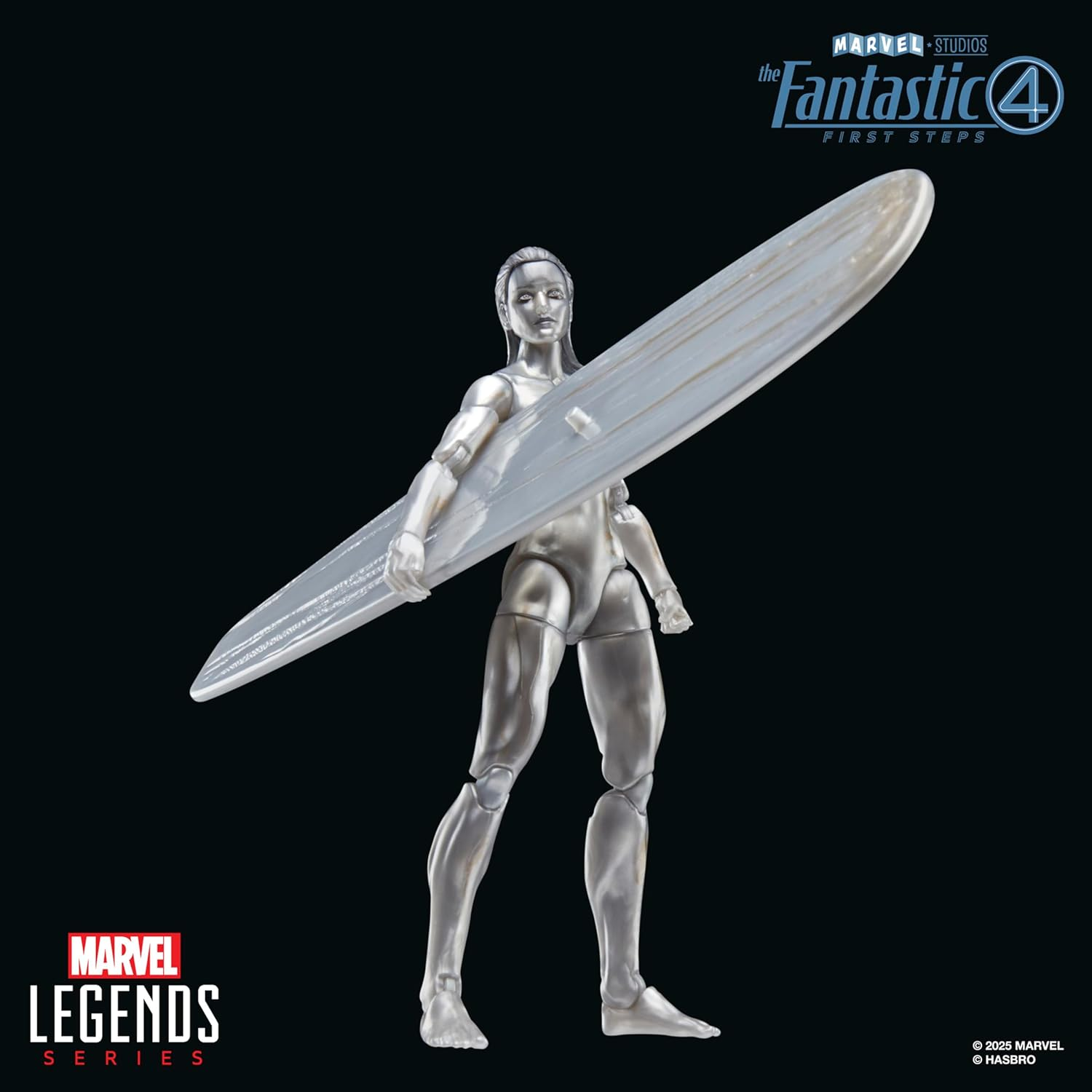 Marvel Legends Series Silver Surfer, the Fantastic Four: First Steps Movie Collectible 6 Inch Action Figure Toy, Superhero Toy for Boys and Girls image number 6