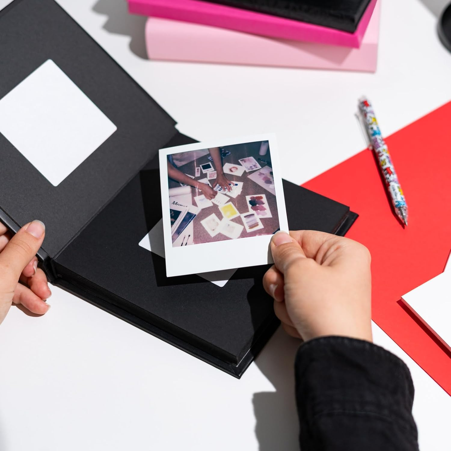 Grupo Erik Photo Album Self Adhesive - Keith Haring | Polaroid Photo Album 6.3 X 6.3 Inches - 16 X 16 Cm, 11 Double Sided Pages, Hardcover Instax Photo Album | Graffiti Art Gifts under 15 Pounds image number 6