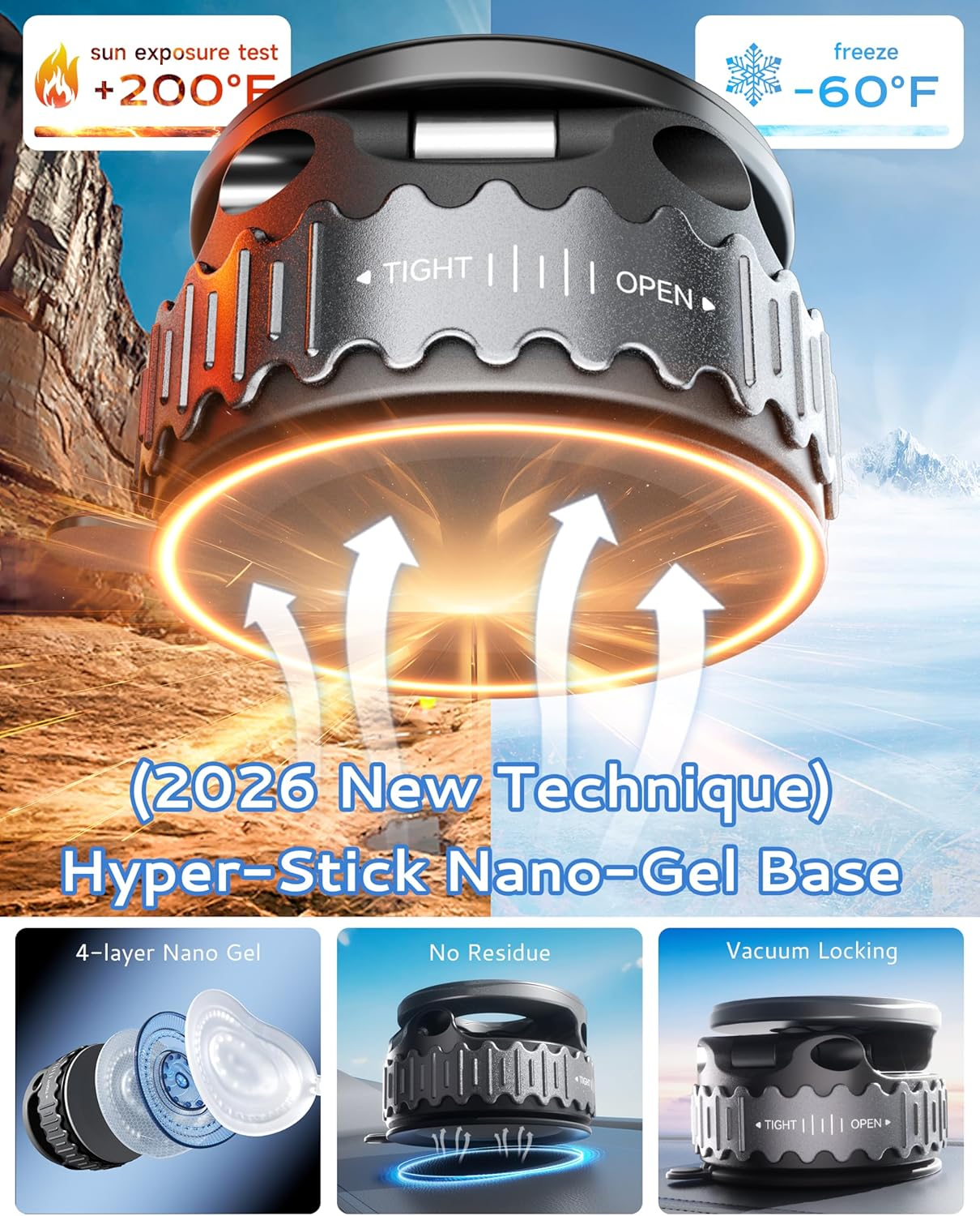 BEBEAR Car Phone Holder for Magsafe [78+LBS Hyper Suction & 4400Gf Strongest Magnetic] 360&deg;Adjustable Car Phone Mount Car Accessories Phone Holders for Your Car for Iphone 17/16 /15 Pro Max & Android image number 1