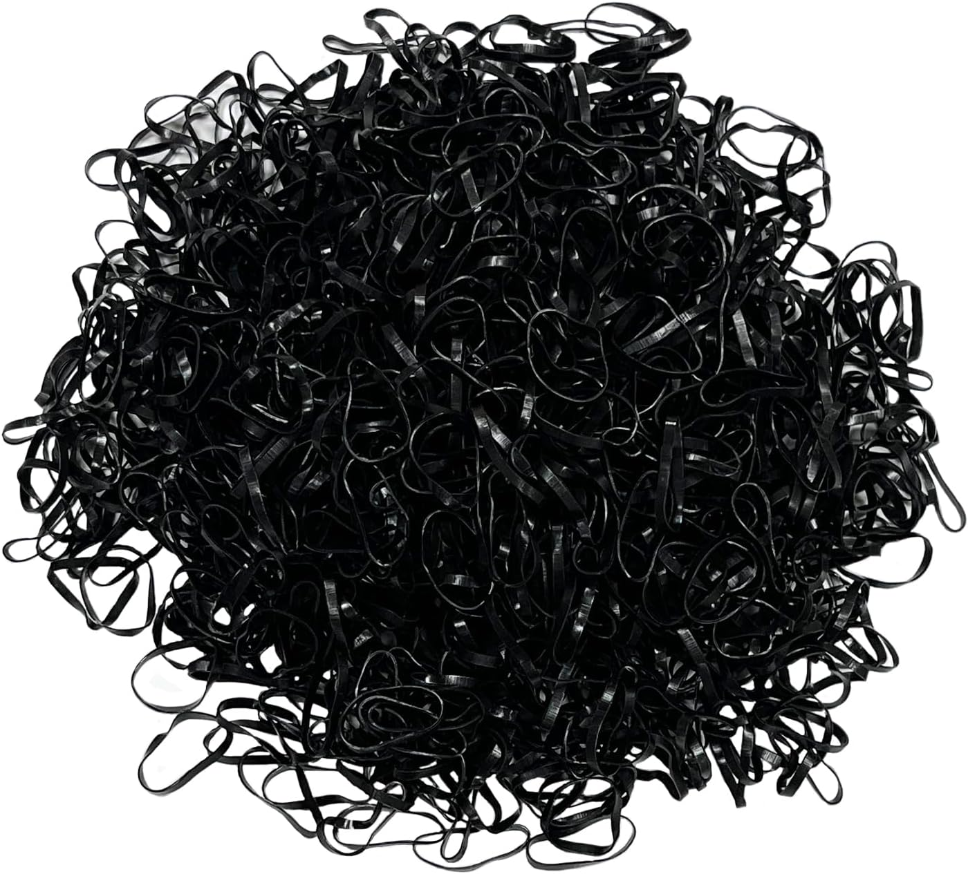 Haobase 1000Pcs Black Elastic Hair Bands Rubber Hair Ties for Girls