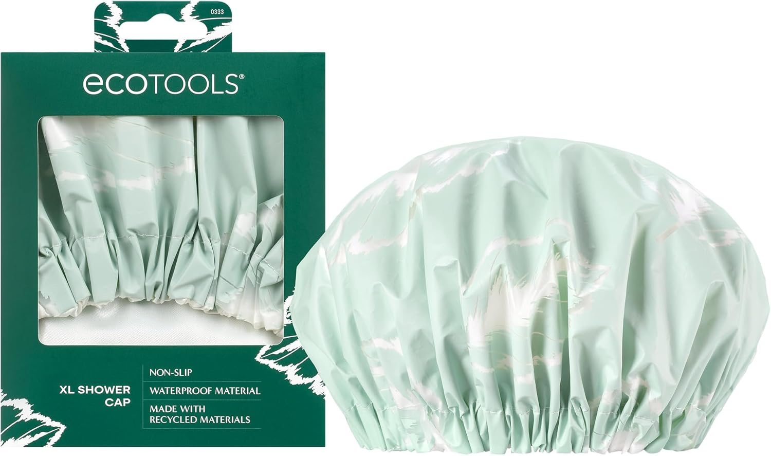 Ecotools XL Shower Cap, Large Hair Cap for Shower or Bath, Protect Hair & Keep Dry, Reusable & Waterproof Material, Comfortable Fit for All Hair Types & Head Sizes, Cruelty-Free & Vegan, 1 Count image number 3