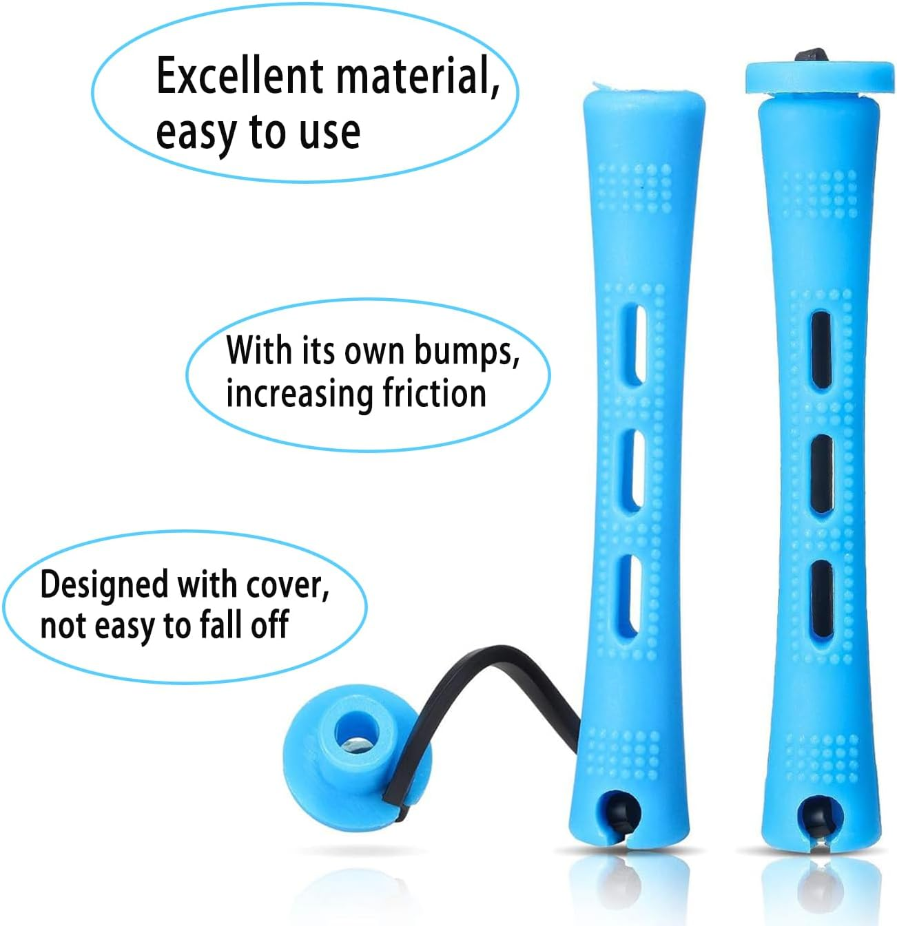 Yicoovey 60-Pack Small Plastic Blue Mini Curling Rods, 0.35-Inch, with Comb, Perm Set, Ladies' Hair Curler, Natural Short Hair Curler image number 5