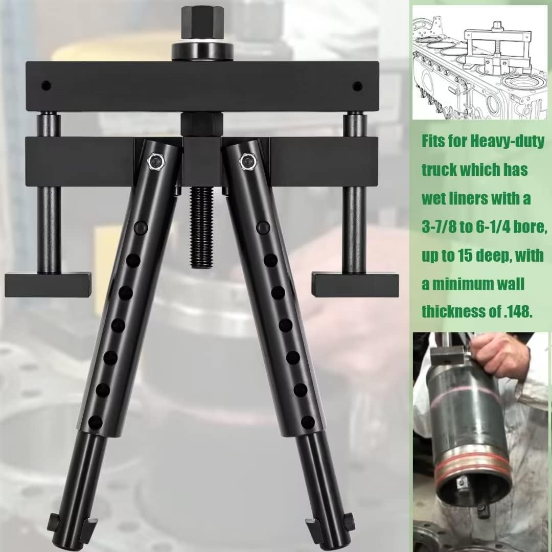 Yoursme Heavy-Duty Truck Universal Cylinder Liner Puller PT-6400-C Fit for Mack Cummins Caterpillar Detroit International Engine Wet Liners 3-7/8 to 6-1/4 Bore image number 1