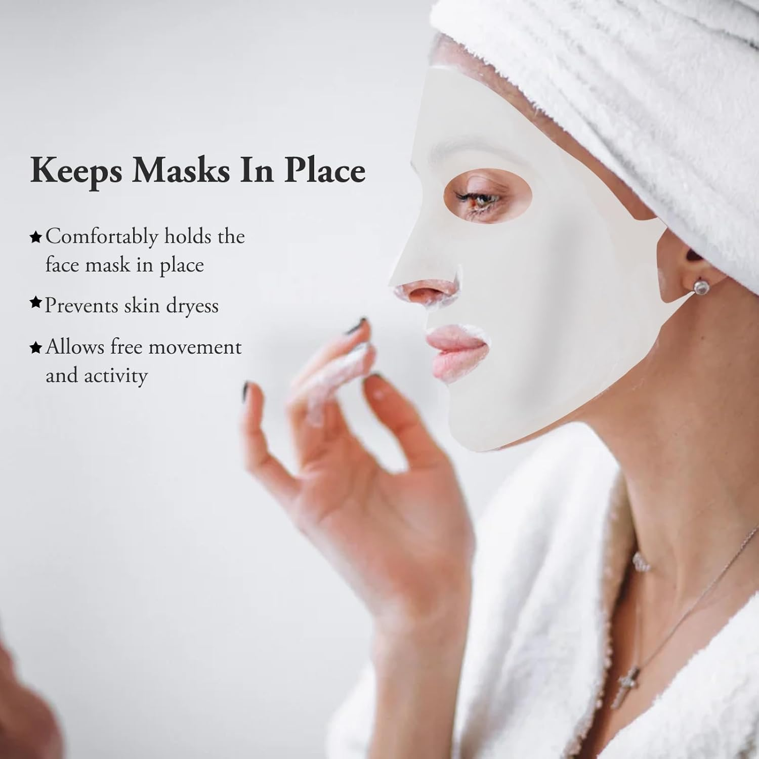 EXEXIUO 2Pcs Sheets Silicone Face Mask Holder Reusable Mask Cover, Anti-Wrinkle Moisturizing 3D Facial Mask Cover Prevent Evaporation Falling Skincare Beauty Spa for Women Men (Transparent, Gold) image number 1