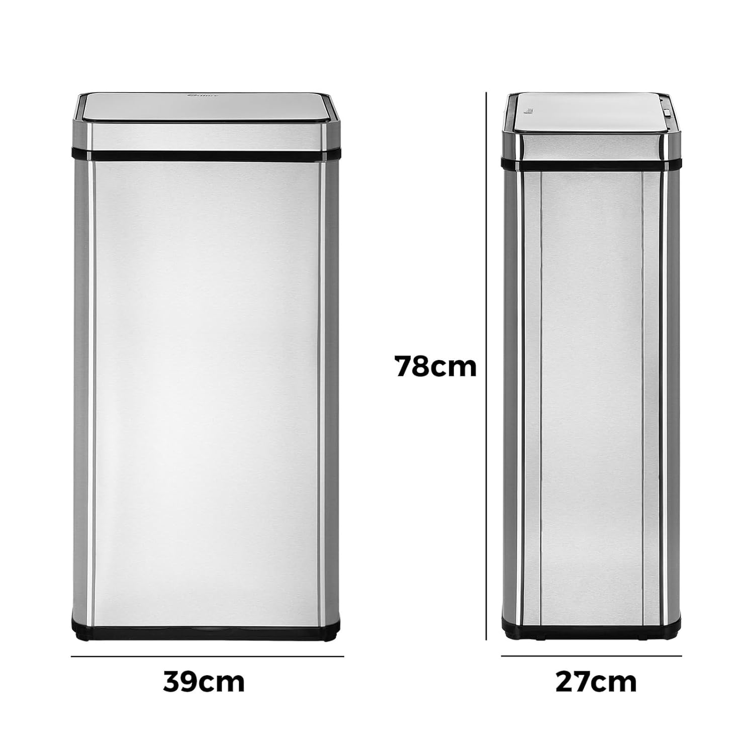 Oikiture 75L Motion Sensor Bin Automatic Touchless Rubbish Bin with Dual Operation Modes Stainless Steel Trash Can with Soft Close Lid Deodoriser Hands Free Waste Bin for Kitchen Home Office Silver image number 3