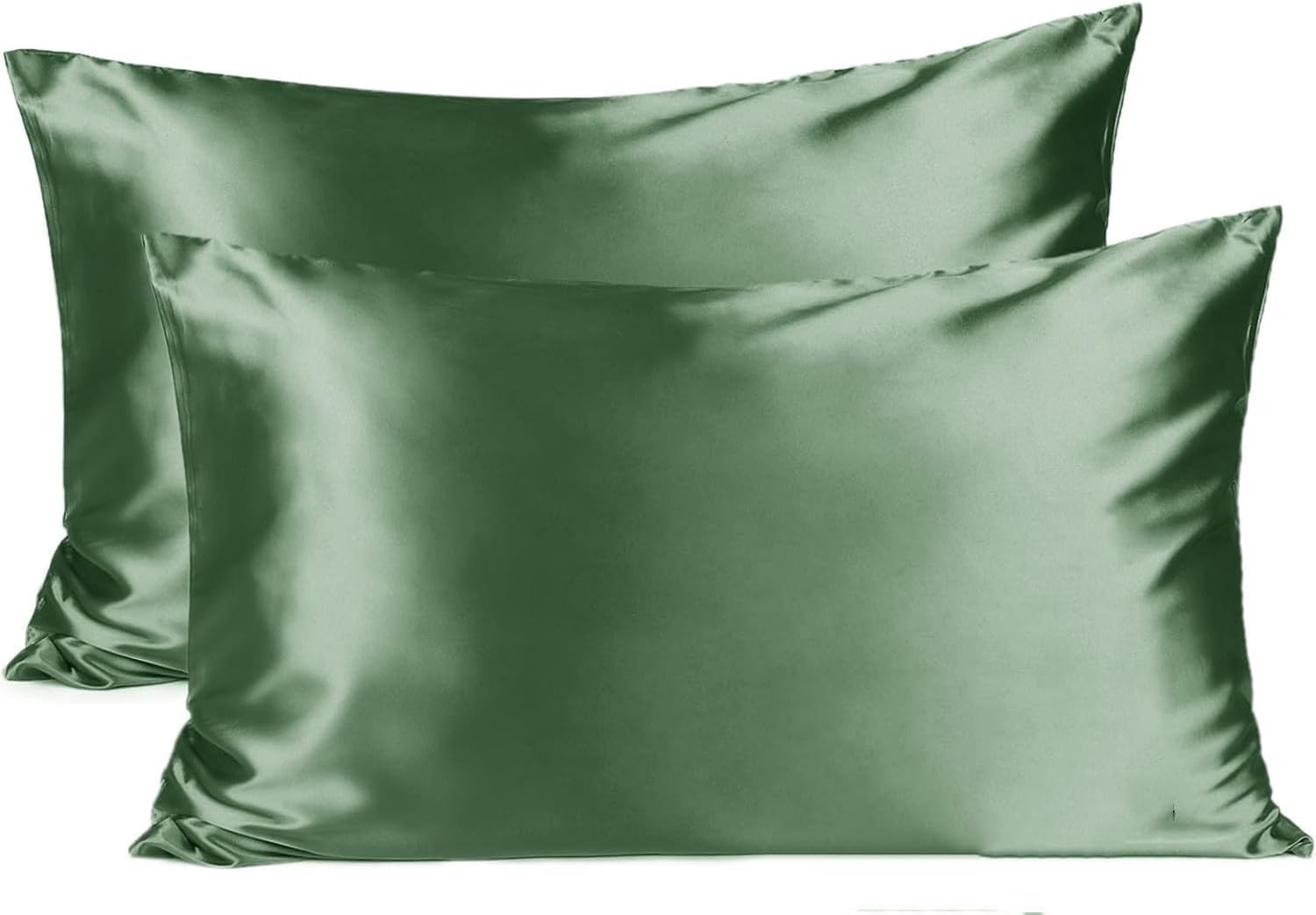 Real Silk Pillow Pases 2 Pack - Mulberry Silk Pillowcases with Envelope Style, Soft Smooth Cooling Natural Silky Pillow Cover for Women Men-(48X74Cm) (Matcha Green) image number 2