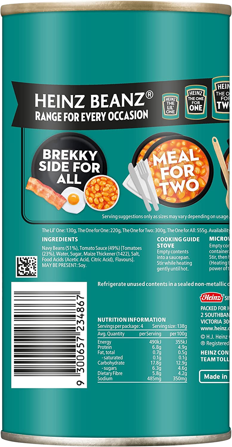 Heinz Beanz Baked Beans in Tomato Sauce Can 555G image number 1