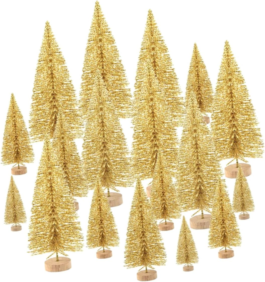 48 Pcs Christmas Tree Ornament Desktop Tree Decoration Christmas Supplies for Indoor Festive Supplies