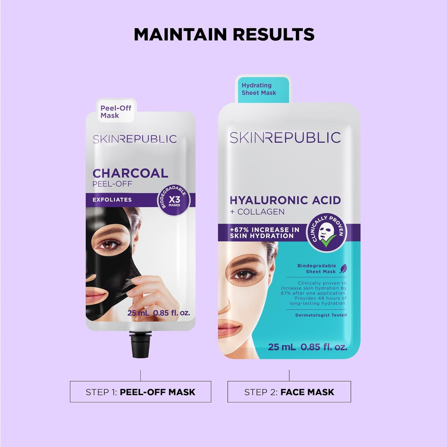 Skin Republic Charcoal Peel-Off Face Mask. Purifies, Removes Blackheads and Dead Skin Cells for Smooth Skin. Made in Korea. image number 2