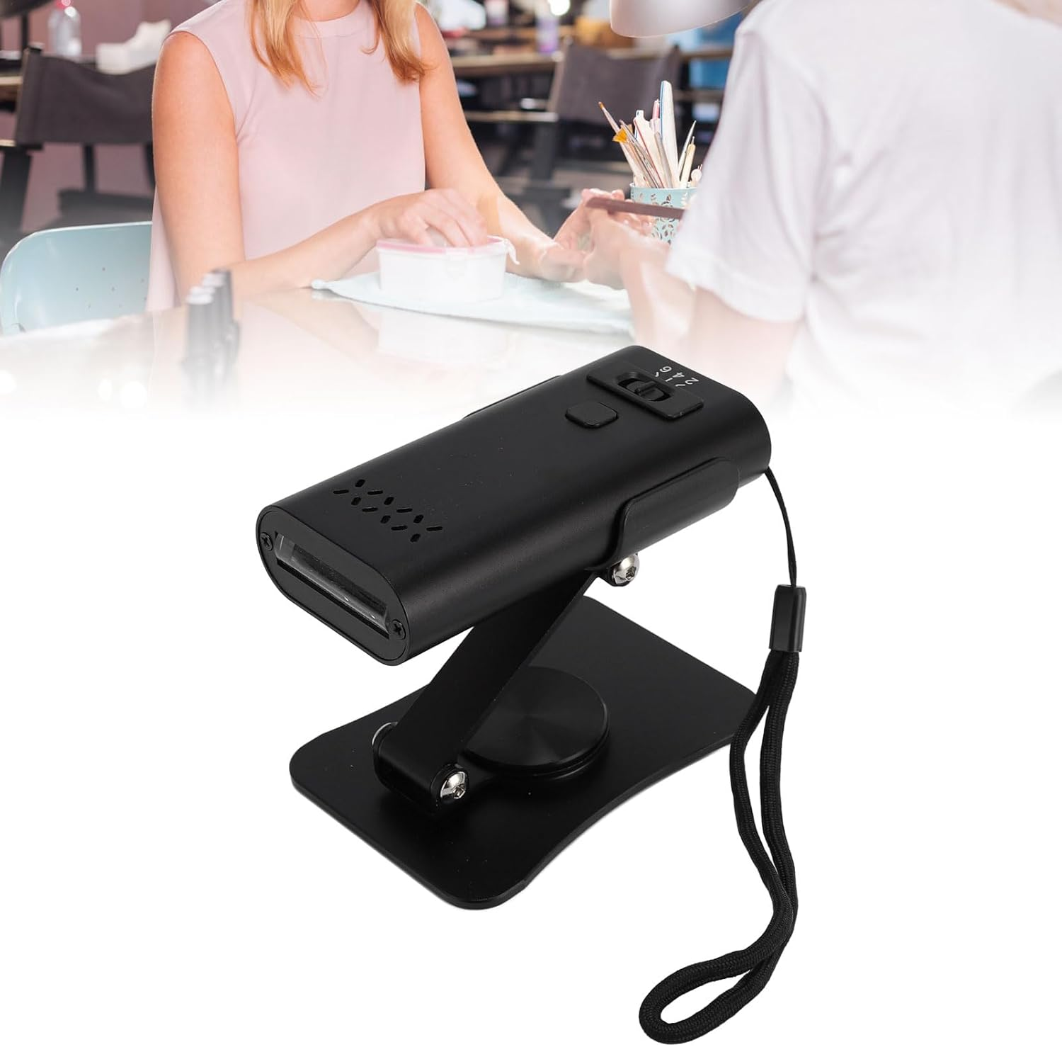 Quick Drying Hair Extension Lamp with Stand, USB Rechargeable LED Nail Light for Nail Art and Hair Extension, Compact Design for Easy Portability image number 1