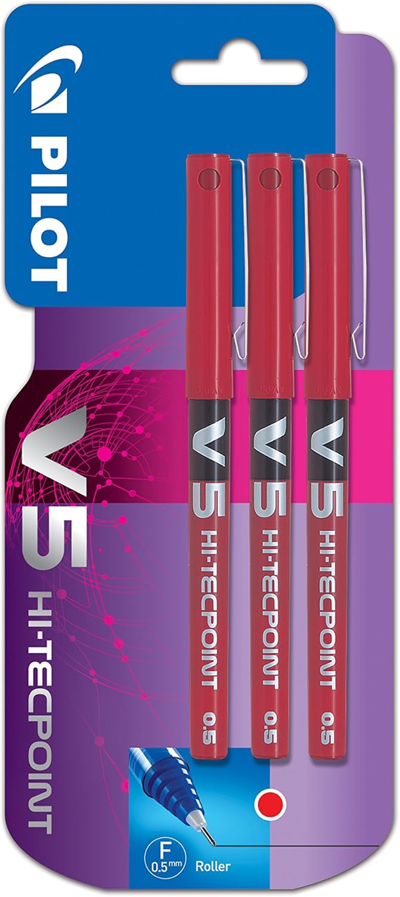 Pilot V5 Liquid Ink Rollerball 0.5 Mm Tip (Box of 12) - Red image number 6