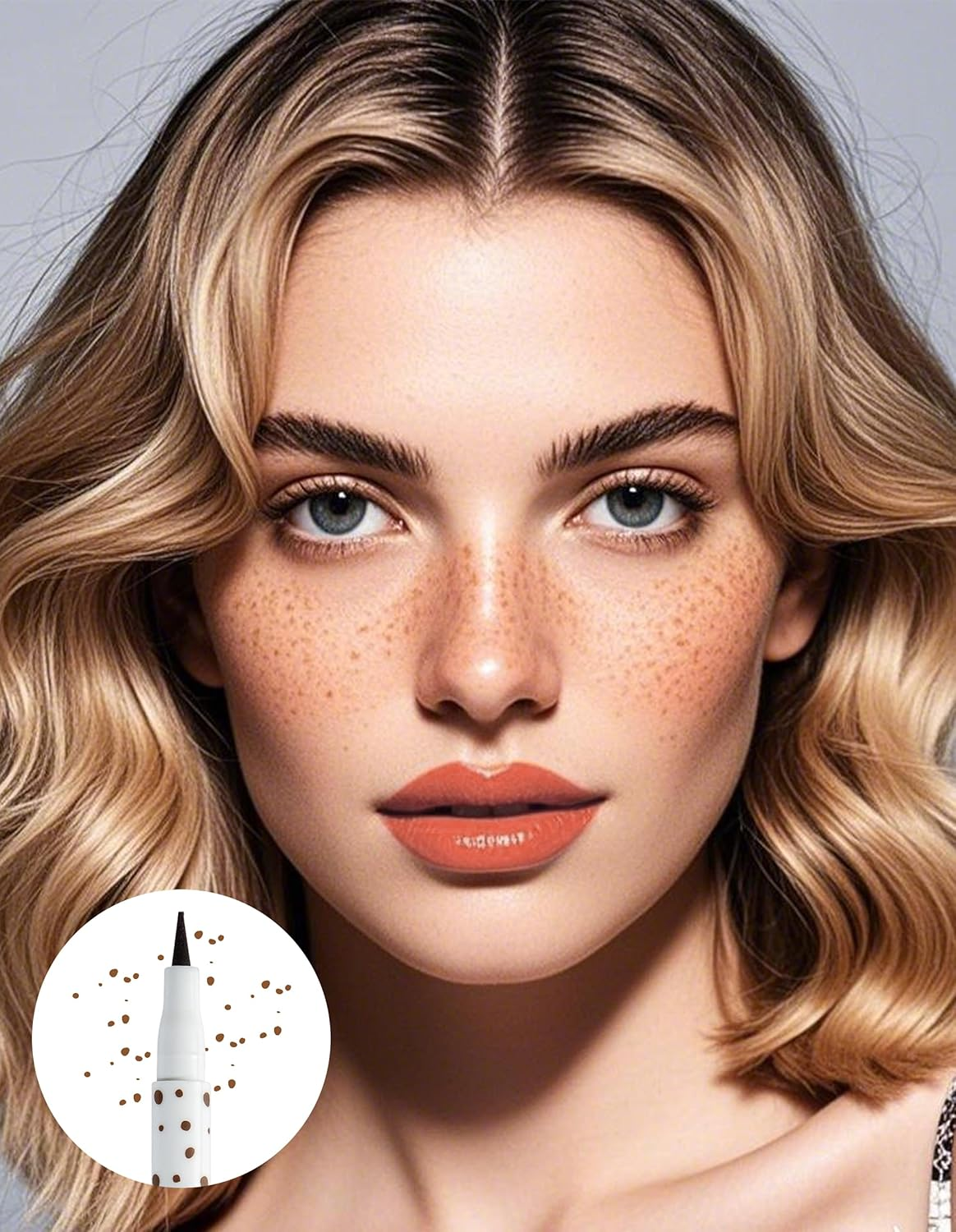 Erinde 2 Colors Natural Freckle Pen, Face Freckle Makeup Tool, Waterproof Long Lasting Quick Dry Freckles Tattoo Marker for Natural Sunkissed Makeup #02+#03 image number 2