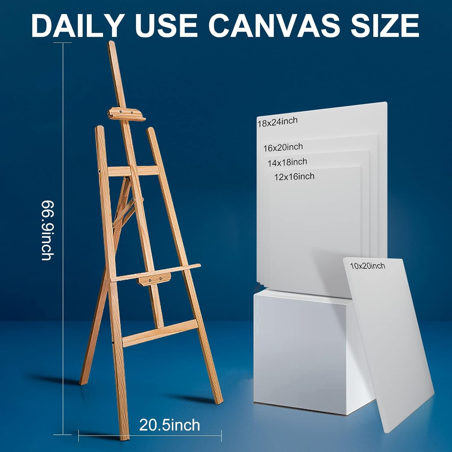 Stretched Canvases for Painting 18X24 Inch 5-Pack, 10 Oz Triple Primed Acid-Free 100% Cotton Blank Canvas, Rectangular Canvas for Oil Paint Acrylics Pouring & Wet Art Media, Pour Painting image number 1