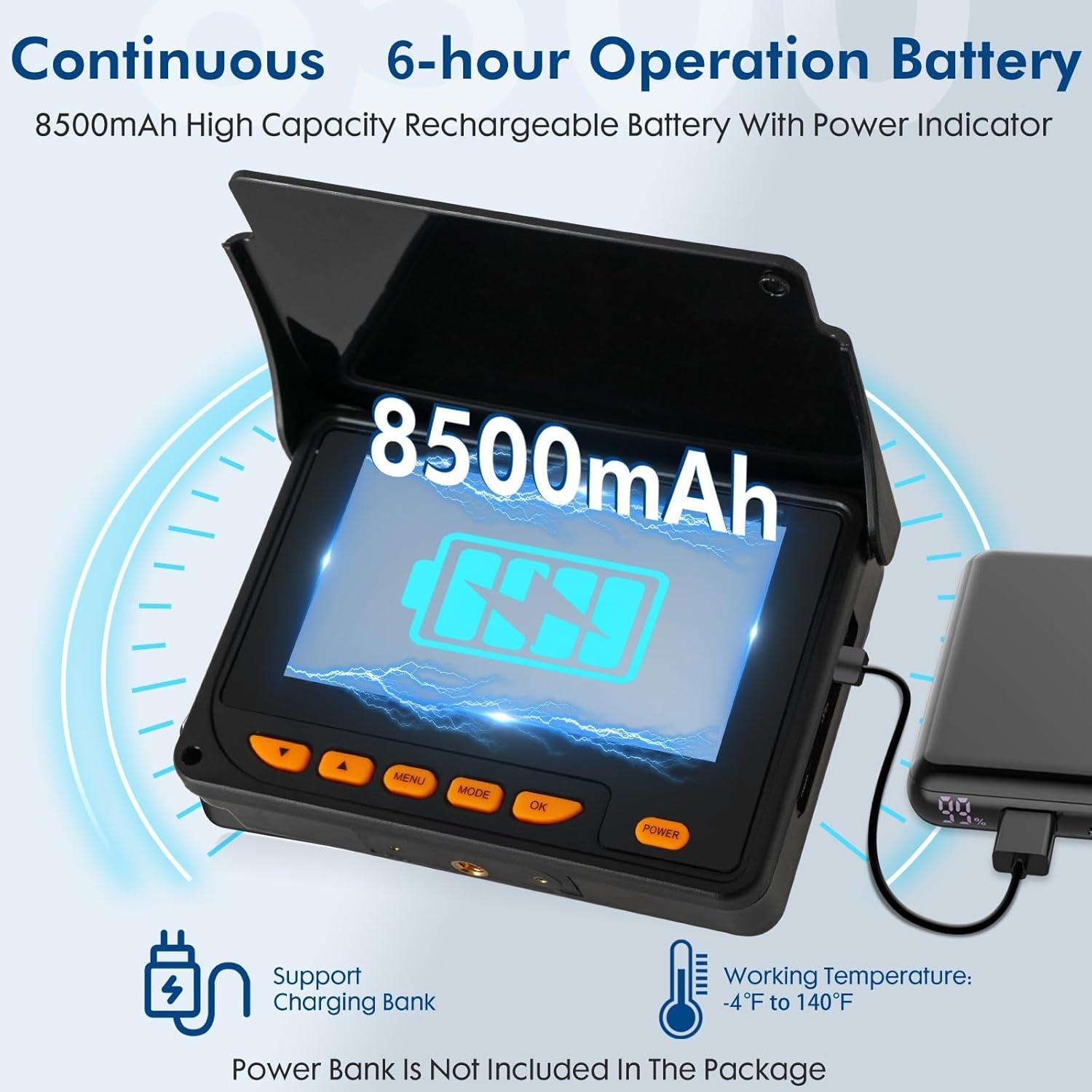 Sewer Inspection Camera,Snake with Light 4.3'' HD 32GB Video Screen Meter Counter,8500Mah HD JQKJCAM 17MM Pipe Plumbing Sewer Drain Camera Waterproof for Plumber Householder Inspector(30M) image number 6