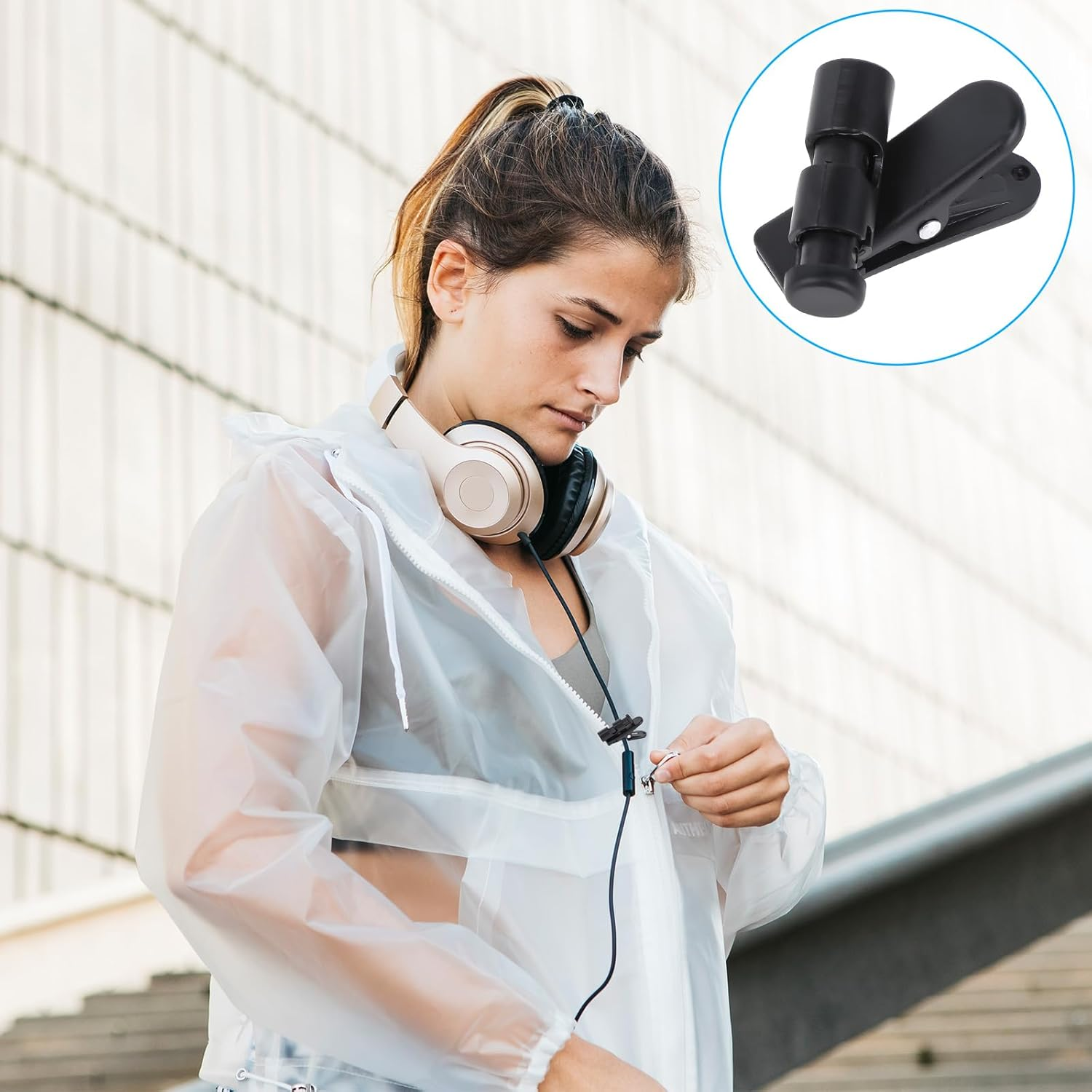 5 Pack Headphone Clips for Earphone Wire Clips Cable Cord Clamp Hooks Collar Headset Clamp Cable Clothing Clips Earphone Winder Earbud Cable Clip Clamp Hooks, Fixing 2-4Mm Headphone Wire image number 3