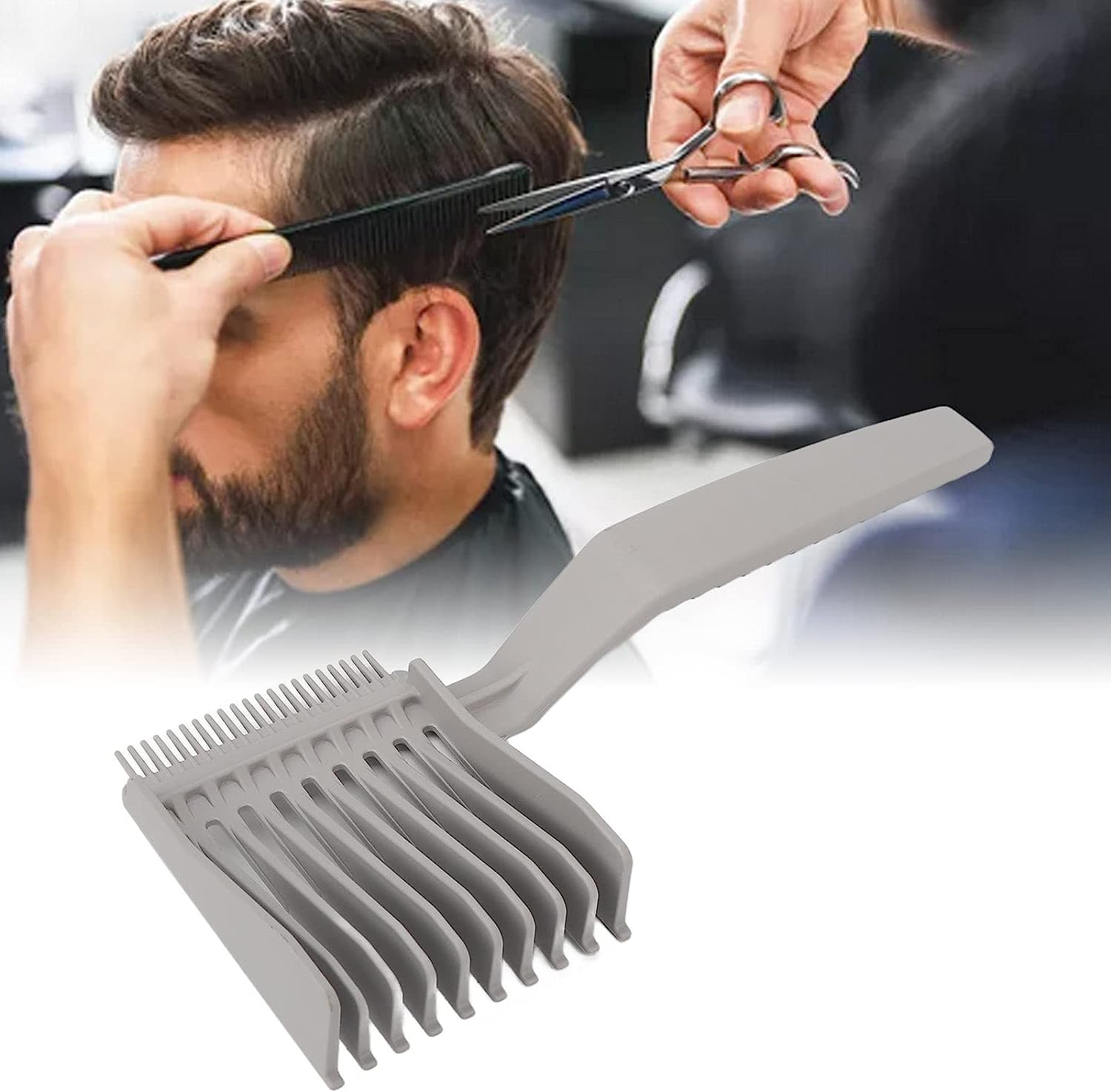 Professional Barber Fade Comb - Curved Positioning, Ergonomic Design, Rounded Teeth Haircut Clipper Comb - Gradienter Design for at Home or Barbershop image number 6