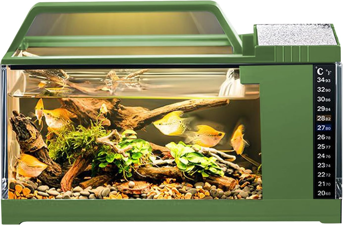 Fish Tank Kit | Fish Tanks with LED Light | Small Aquarium Tank Quiet Pump Kit with Filtration System, Smart Desktop Accessories for Bedroom Living Room Home Decorations