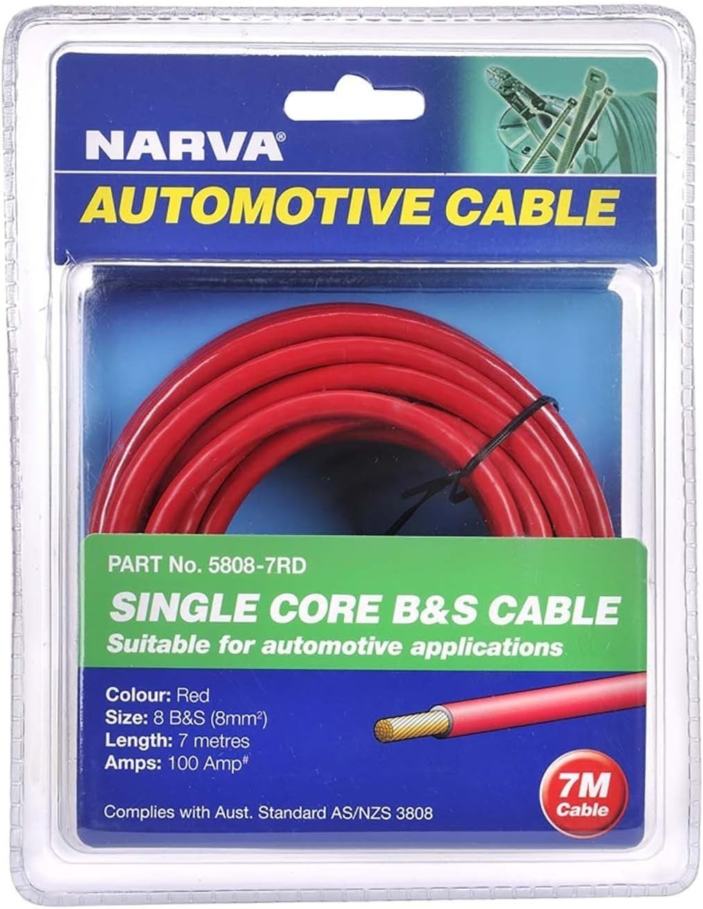Narva 100AMP Battery Cable, Red, 5 Meter Length