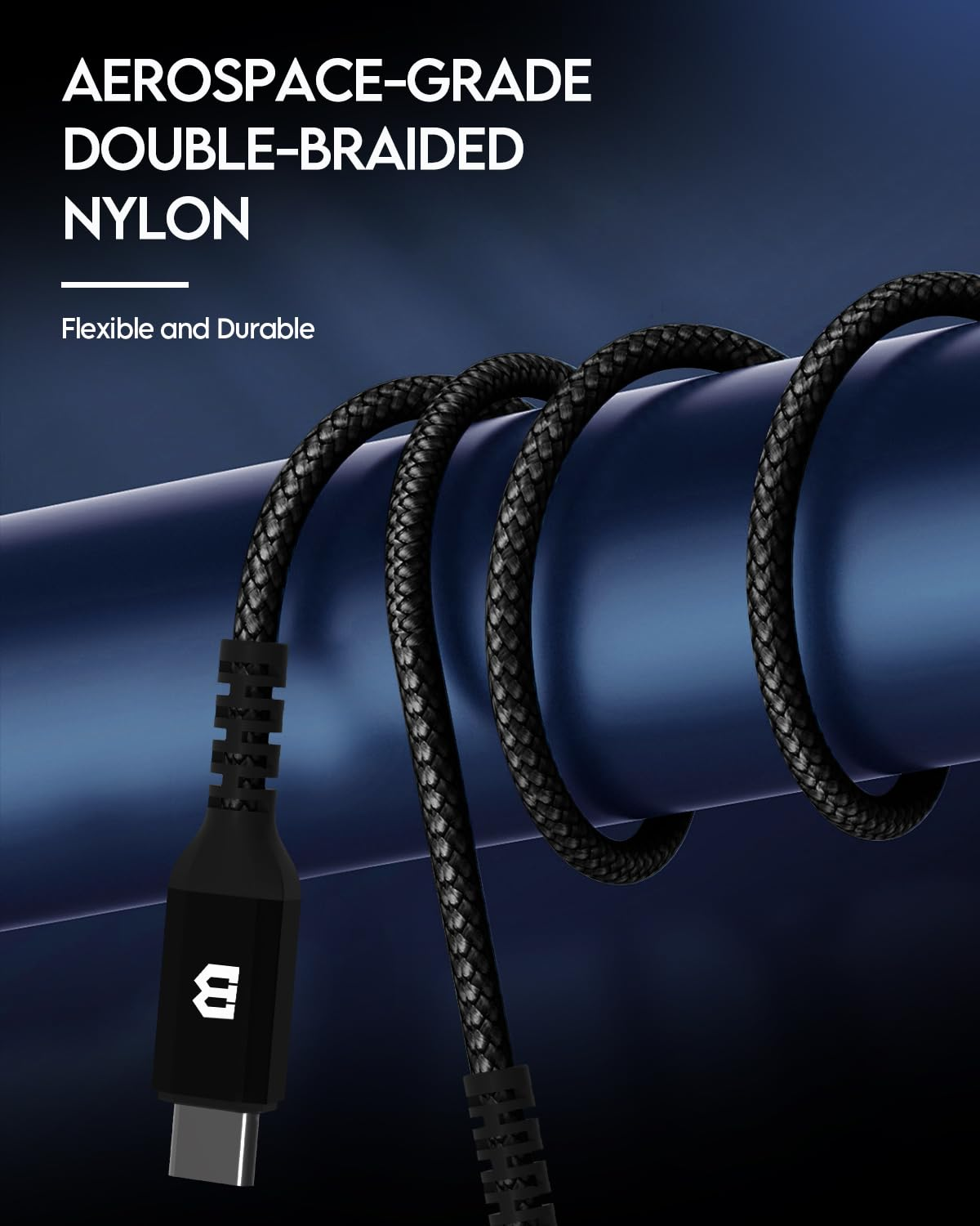 Brexlink USB C Fast Charging Cable(3 A), USB C to USB a Charger (2 Pack), Nylon Braided Fast Charging Cord for Samsung Galaxy S10 S9 S8 Note 9, Pixel, LG V30 G6 (1.5 Feet, Grey)