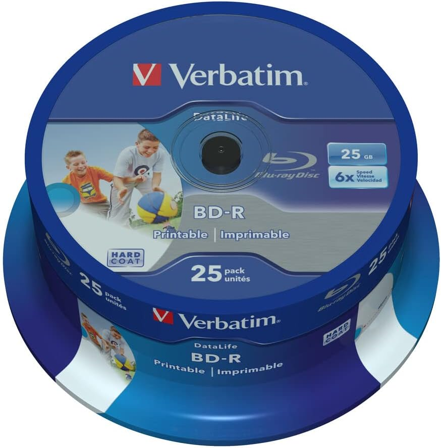 Verbatim 43811 25GB 6X BD-R SL Datalife Inkjet Printable - 25 Pack Spindle image number 5