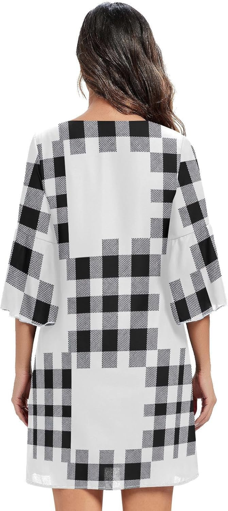 Buffalo Plaid V Line Dress Printed Maternity Dress Party