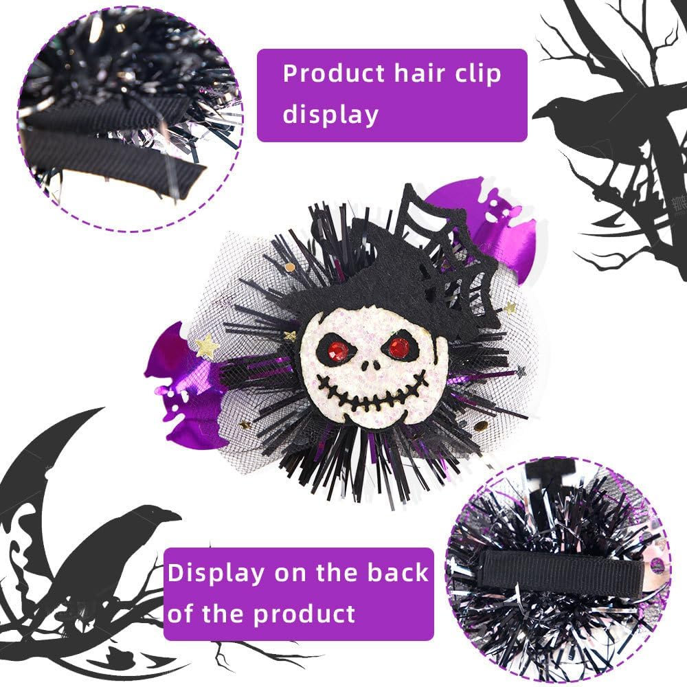 XFSRG Hair Clips Women Girls Halloween Hair Clips Small Gothic Hair Accessories Hairpin for Party and Costume image number 3
