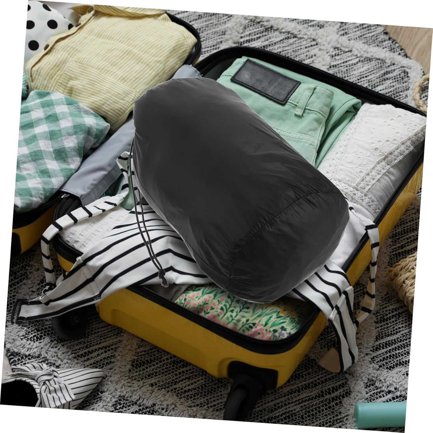 WRITWAA Storage Bag Lightweight Drawstring Pouch for Coat Rainwear Travel Garment Bag down Jacket image number 3