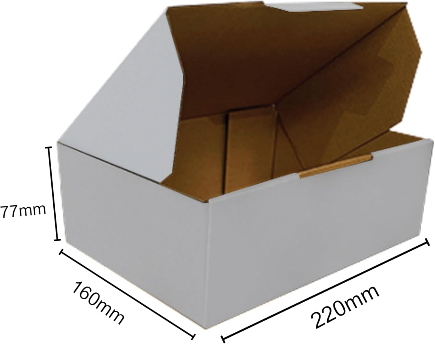 OZPACK Die Cut Cardboard Boxes (100Pcs/174X128X53Mm) &ndash; Gift, Packaging, Shipping Storage and Retail Boxes &ndash; Strong, Lightweight &ndash; WHITE WHITE image number 4