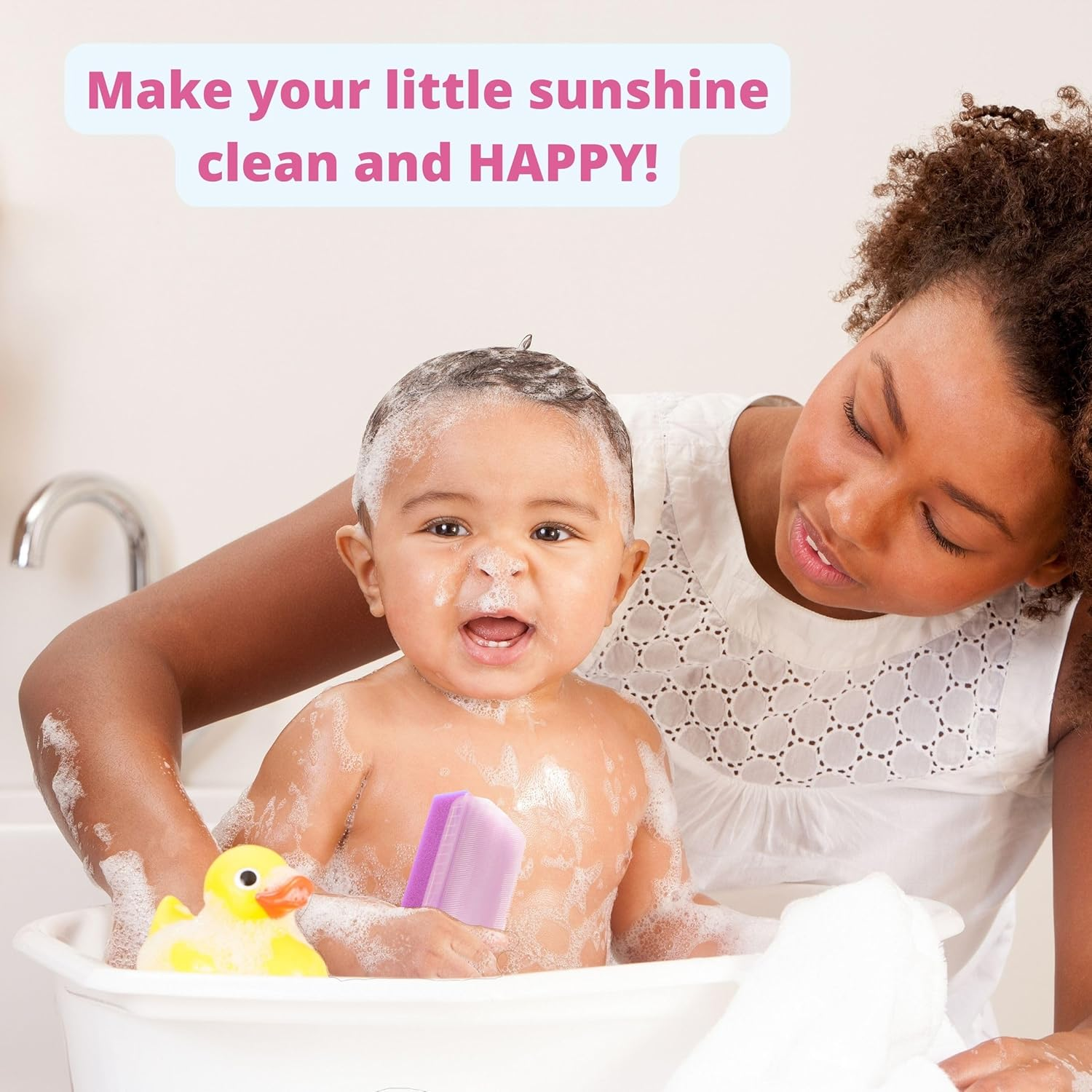 Cradle Cap Brush for Babies - Baby Sponge for Bathing Newborn Bath Essentials | Cradle Cap Treatment - Baby Brush and Comb Set Newborn | Baby Bath Sponges for Newborns (5-Pack Pink) image number 1