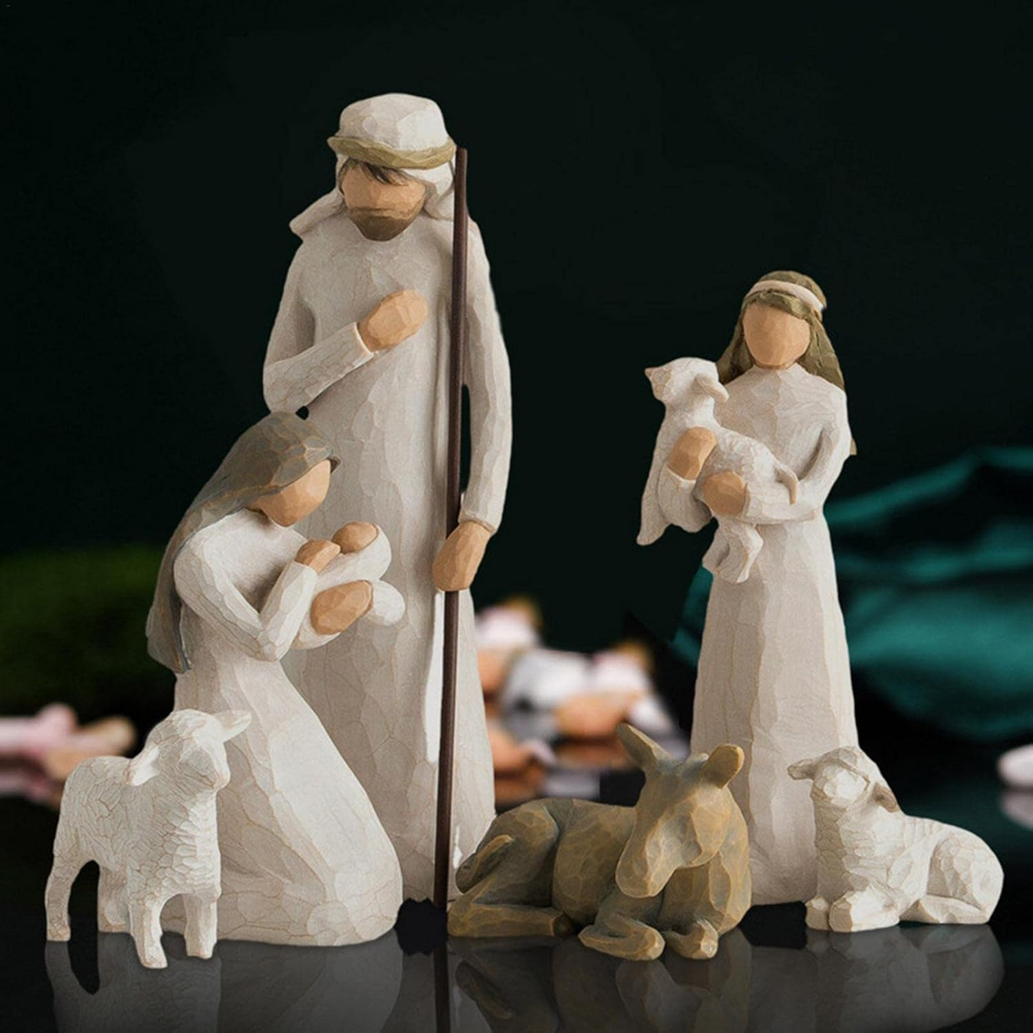 Nativity Set,6 Pcs Small Figurines Ornaments for Nativity Scene,Christmas Nativity Scene Resin Figures for Kids,Religious Gifts image number 6