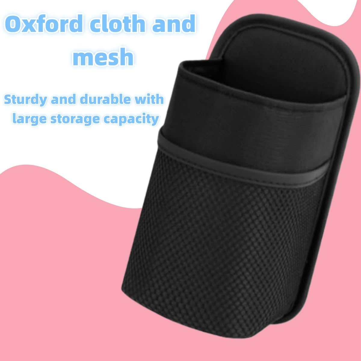 Car Seat Side Cup Holder,Car Seat Side Large Car Cup Holder Expander Adapter Bag,Drink, Stuff Holder with Mesh Pocket for Cars(Black) image number 1