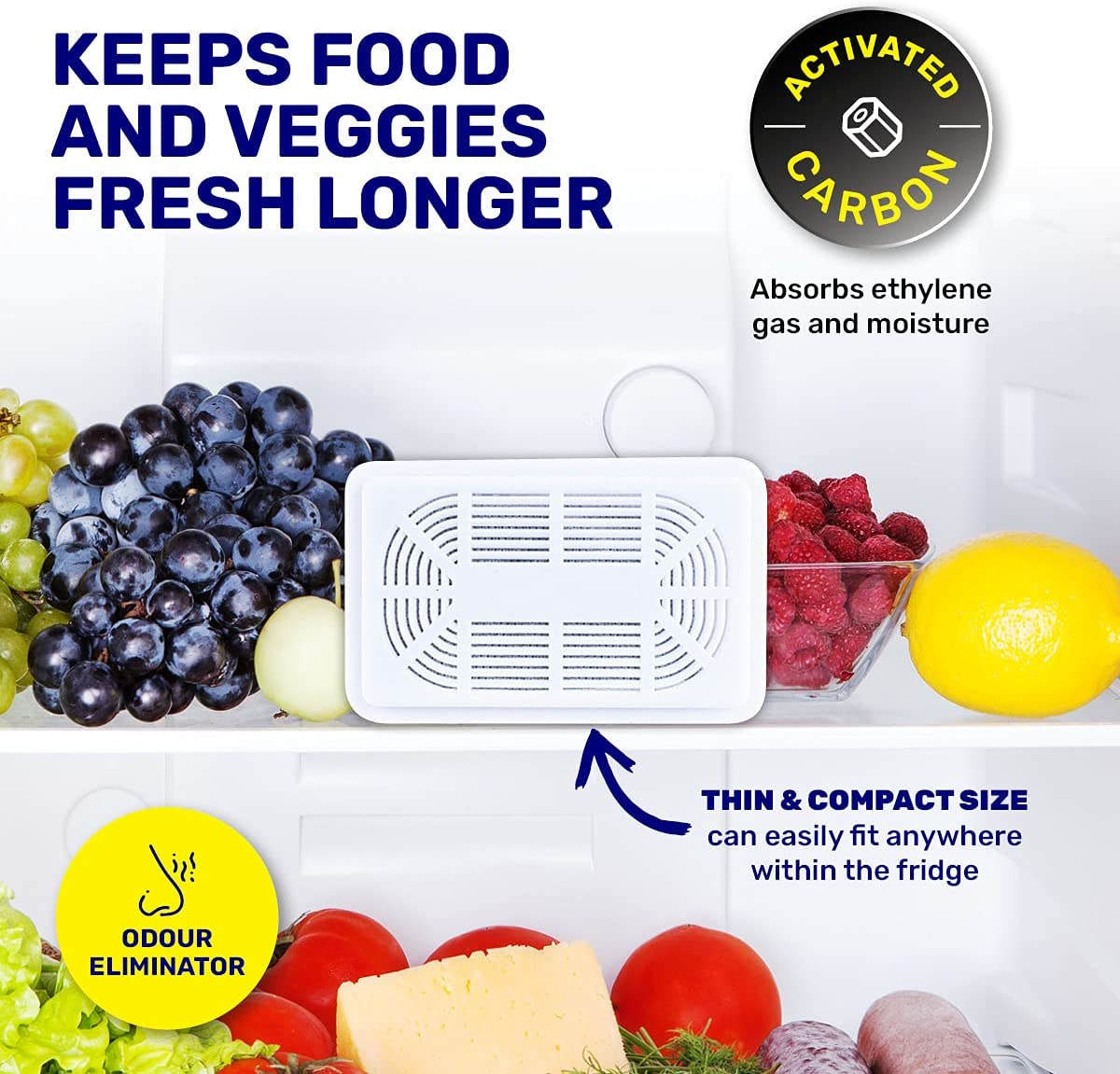 [4PCE] Xtra Kleen Carbon Fridge Deodorant, Activated Charcoal for Long-Lasting Performance, Eliminate Fridge Odors for Fresh and Clean Food Storage image number 4