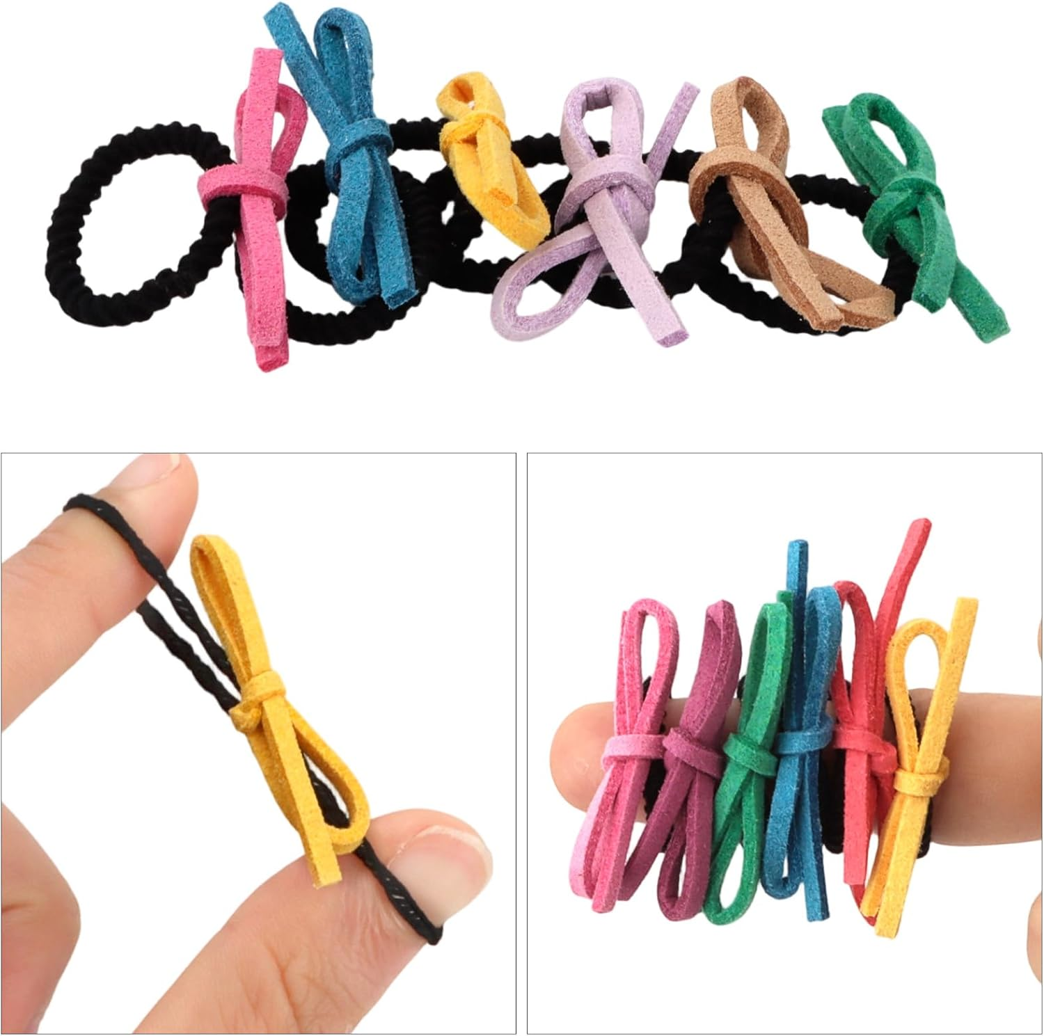 EXIPSAT Pack of 4, 40 Small Butterfly Hair Elastics, Colourful Scrunchies Hair Bobbles for Girls image number 4