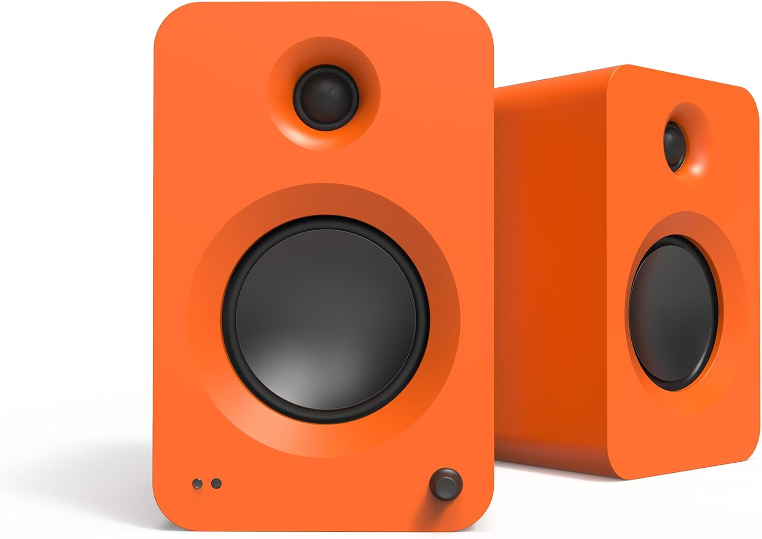 Kanto REN 200W Powered Bookshelf Speakers with HDMI ARC, USB-C, and Bluetooth 5.3 - Matte Orange, Pair