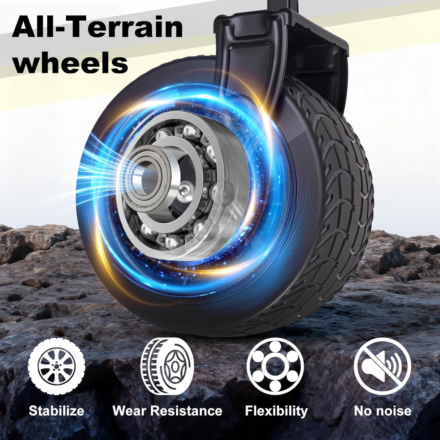 Folding Wagon Cart Heavy Duty, 150Kg(330Lbs) Capacity, Collapsible Utility Cart with Silent Wheels for Camping Beach Grocery Shopping Garden, Adjustable Handle image number 5