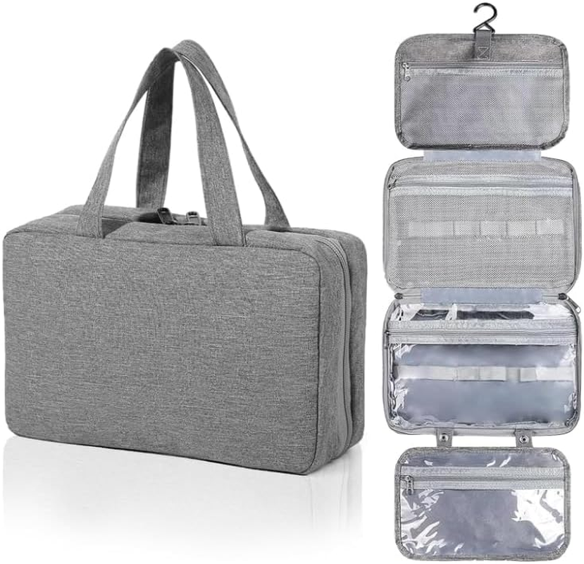 Wabmipe Hanging Makeup Bag, Waterproof Travel Toiletry Bag, Large Capacity, Multi-Function image number 3