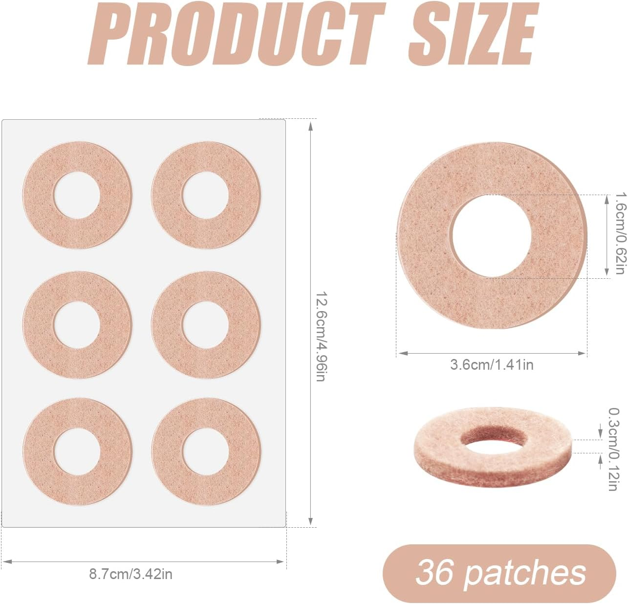 36Pcs Foot Cushions, Corn Patches for Bottom of Plasters Pads Corn Removers Pads Corn Protectors for Men and Women Feet Toes Heel (Round) image number 6