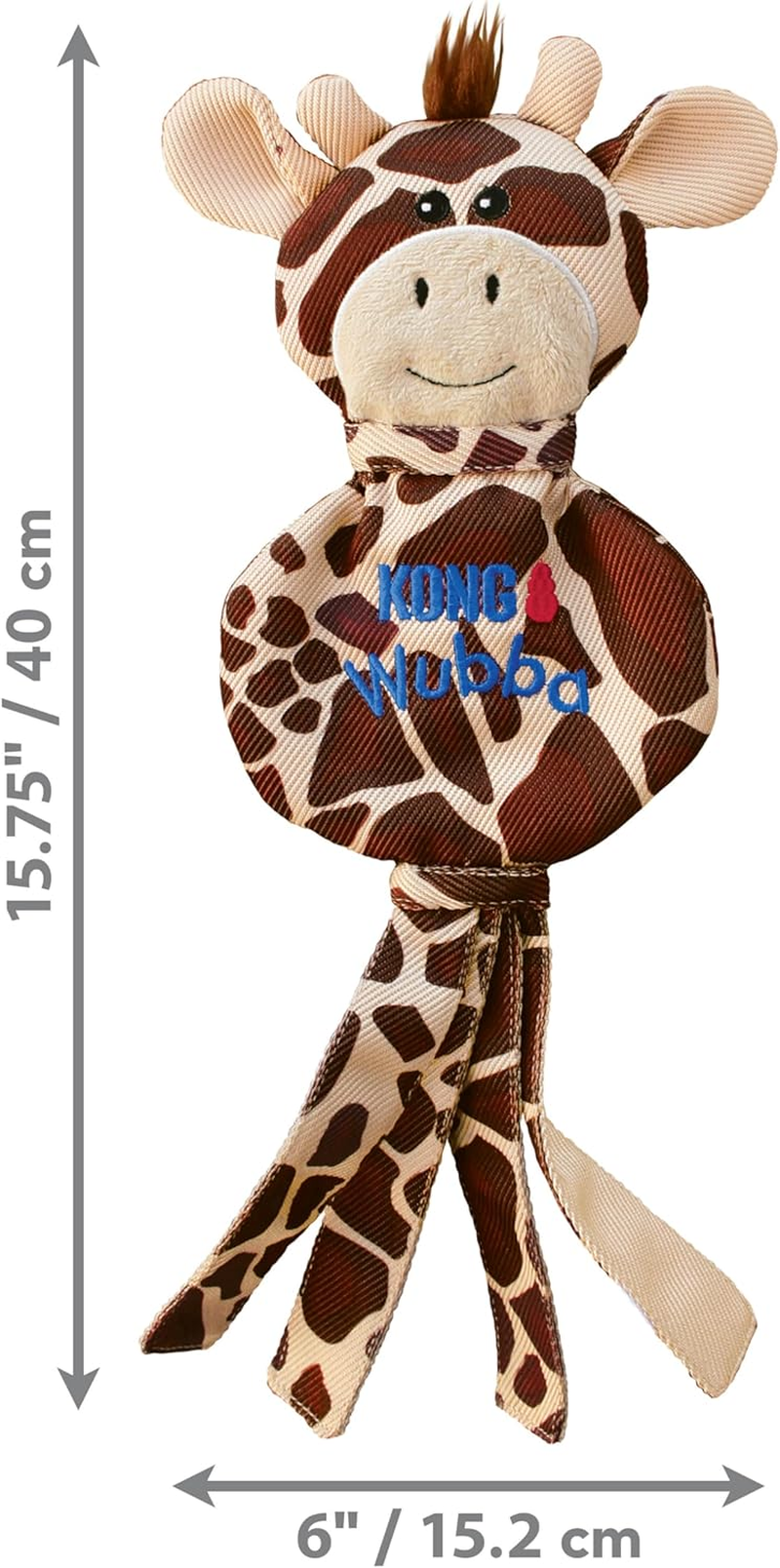 KONG - Wubba No Stuff Giraffe - Dog Tug of War and Fetch Toy (Assorted Colours) - for Large Dogs