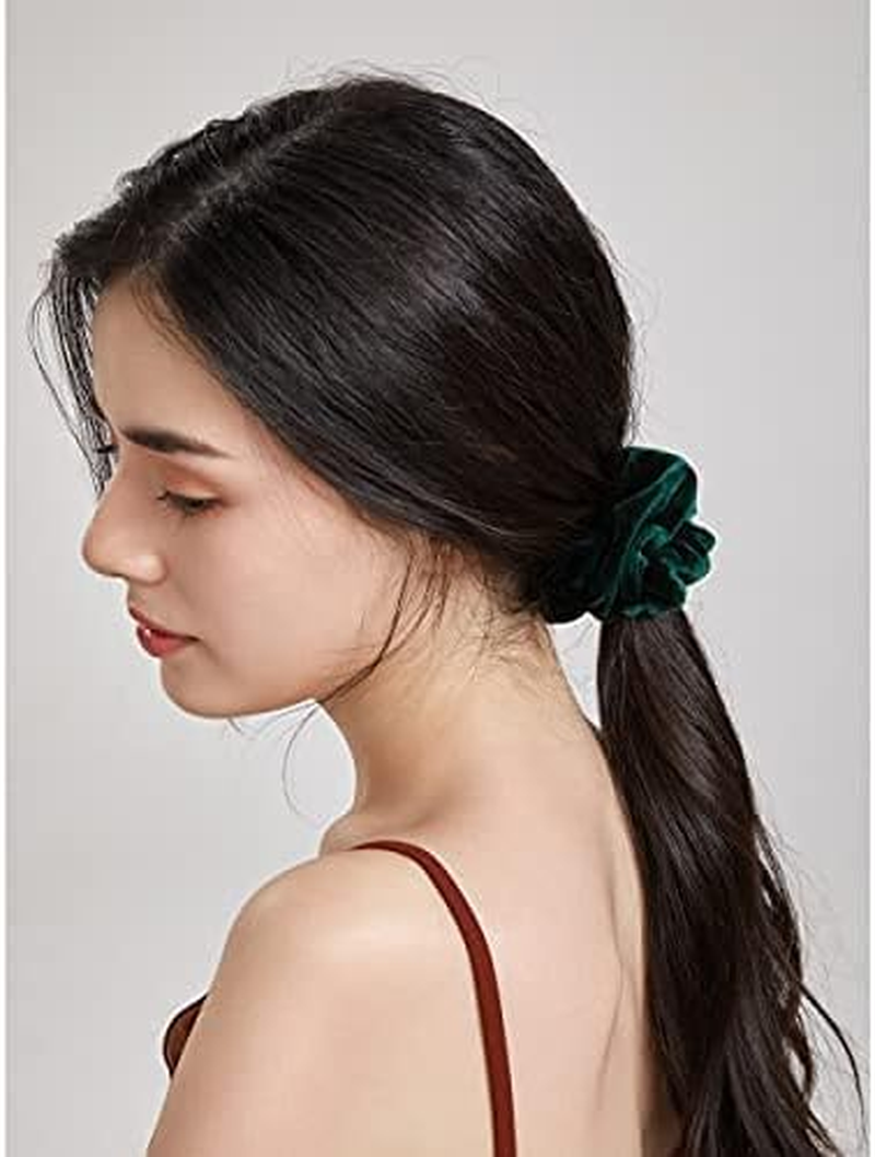 Dofash 3 Pieces Excellent Velvet Traceless Beauty Thermal Twisters Hair Scrunchies Various Colours with Delicate Bag for Women (Blue + Claret Red + Dark Green) image number 2