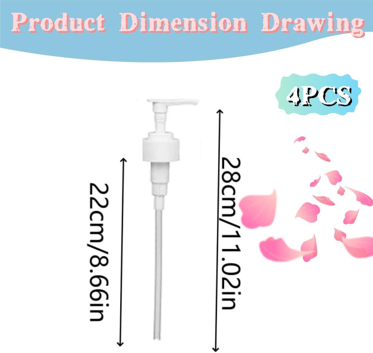 4 PCS Universal Shampoo/Conditioner Dispenser Pump,Ywbfove Leak Proof，Fits 1 L/33.8 Oz Bottles, 28/410 Neck Size,Replacement Bottle Pump Top for Soft Hair Product,Body Wash,Lotion(White) image number 5