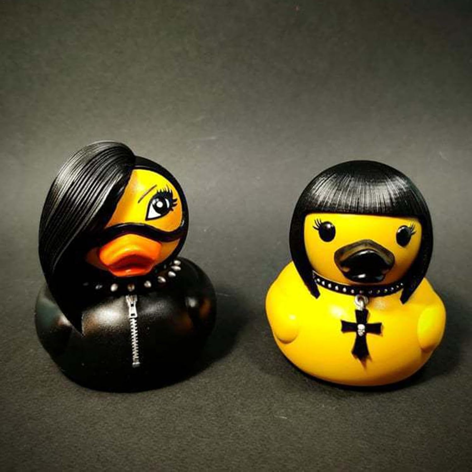 5 Duckieville Duck Statue, Gothic Duckieville Duck, Resin Black Rocker Duck Sculpture Collectibles, Animal Figure Gothic Duck Statue, Collection Figure Satan Duck, Duck Figure for Home Decoration image number 1