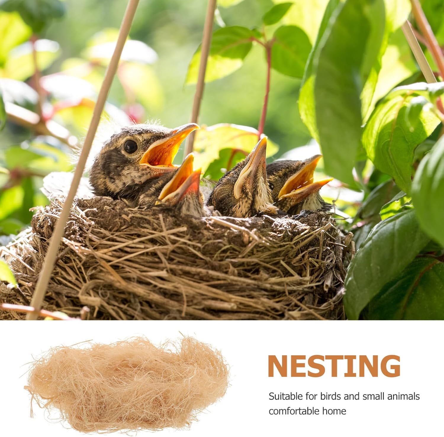 Yardwe 1Bag Raffia Nesting Material for Birds DIY Bird Nest Materials Natural Grass Nest Supplies for Parrots and House for Cage Nesting image number 4