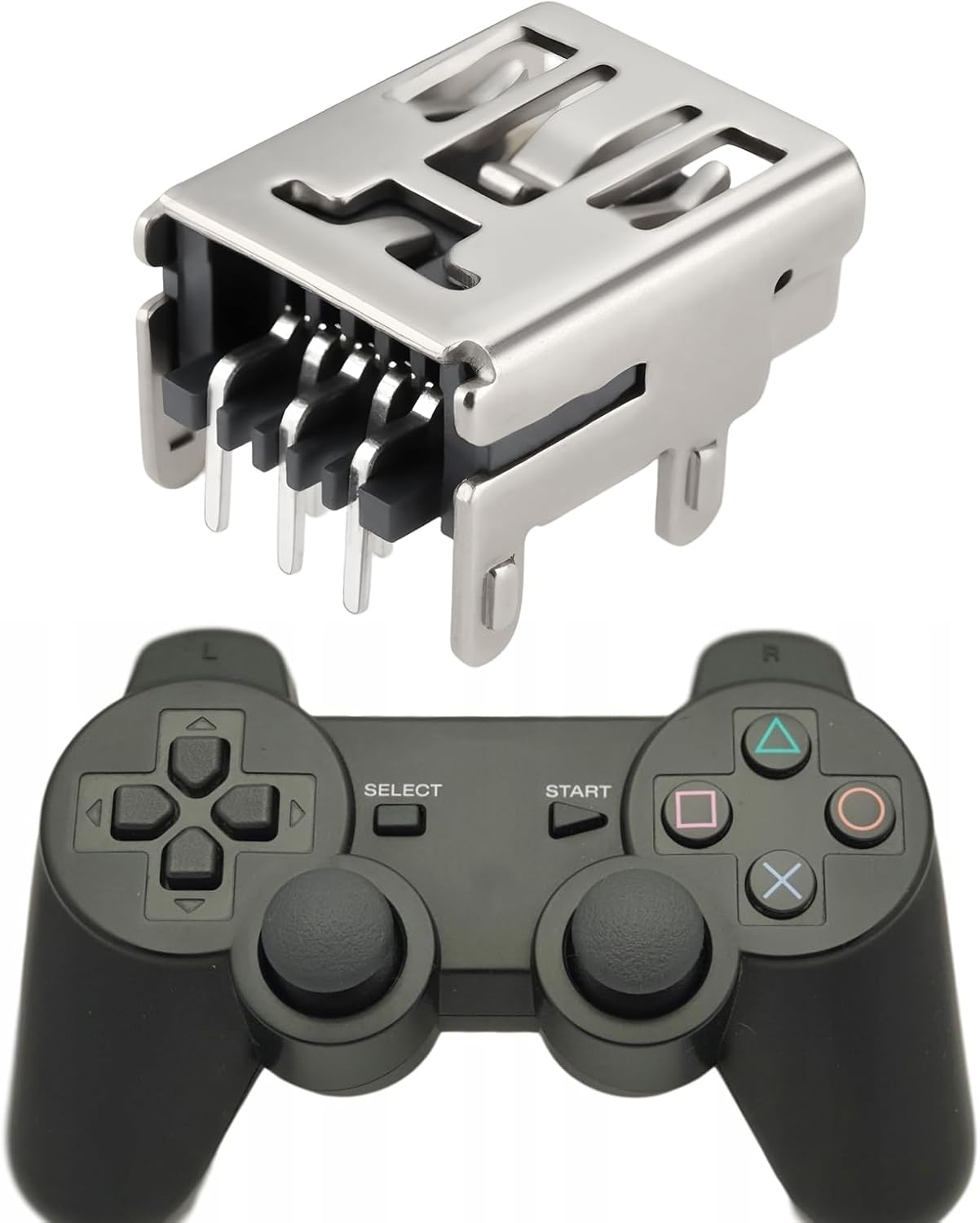 OTOTEC 5Pcs Mini USB Port Compatible with Playstation 3 4Pin Controller Power Socket