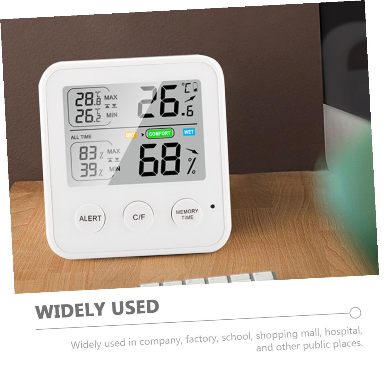 MERRYHAPY High-Precision Digital Hygrometer Thermometer Indoor Temperature Humidity Monitor with LCD Display Multifunctional Compact Design for Home Office Greenhouse image number 3