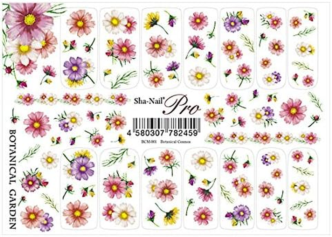 Photo Nail Pro Nail Stickers, Botanical Cosmos, Art Material