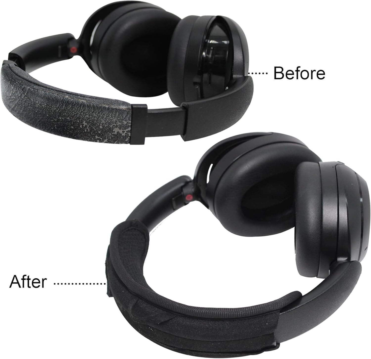 Adhiper Universal Headband Cover for Sony WH-1000XM5,WH-1000XM4 & Bose Quietcomfort QC35, QC45 & ATH-M50X, M40X, M30X, Headband Cover for Beats Bose Anker Sennheiser Skullcandy JBL Jabra Accessories - Black image number 3