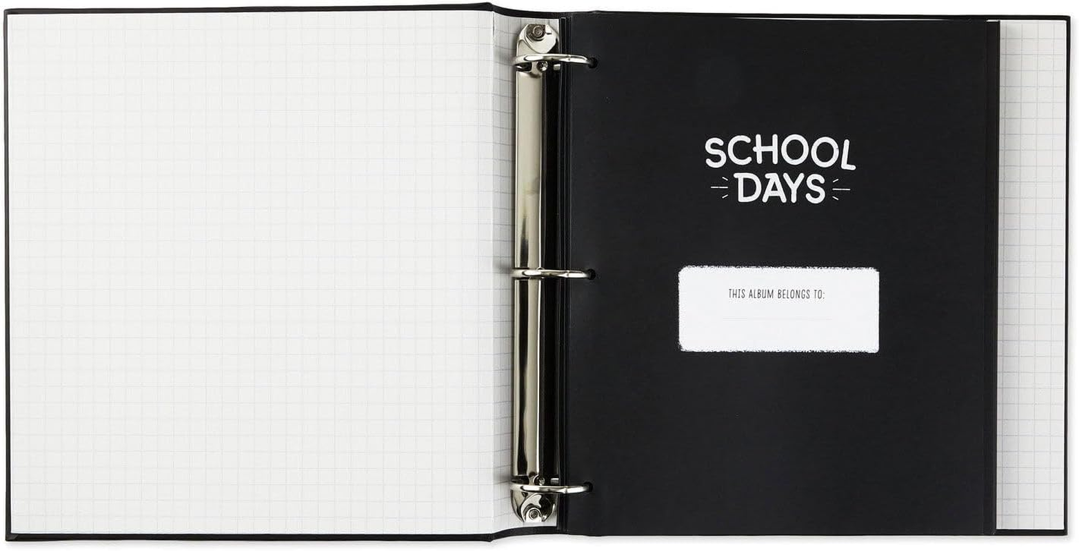 Hallmark 'School Days: My Through-The-Years' Memory Album -School Memory Collection Book - 58 Pages - Chalk-Style White Lettering on Black Cover