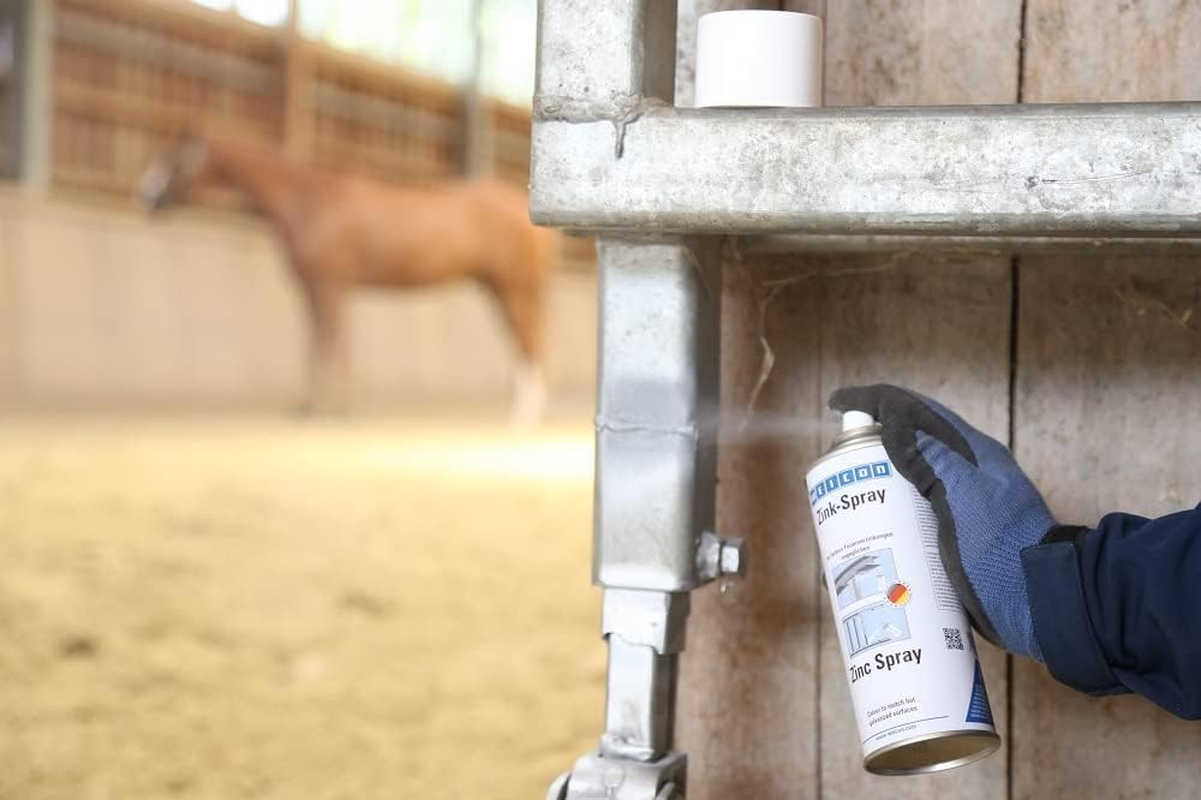 WEICON Zinc Spray 400 Ml | T&uuml;v-Tested | Fast-Drying, Heat-Resistant and Suitable as Primer for Metal |Matt Grey image number 2