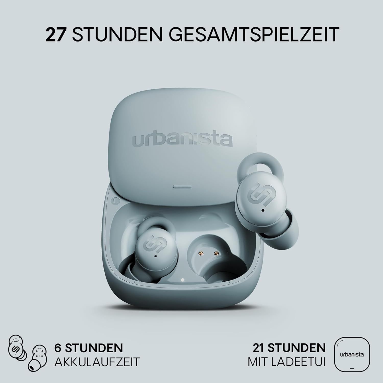 Urbanista Porto True Wireless Noise Cancelling Earbuds, Storm Blue image number 4